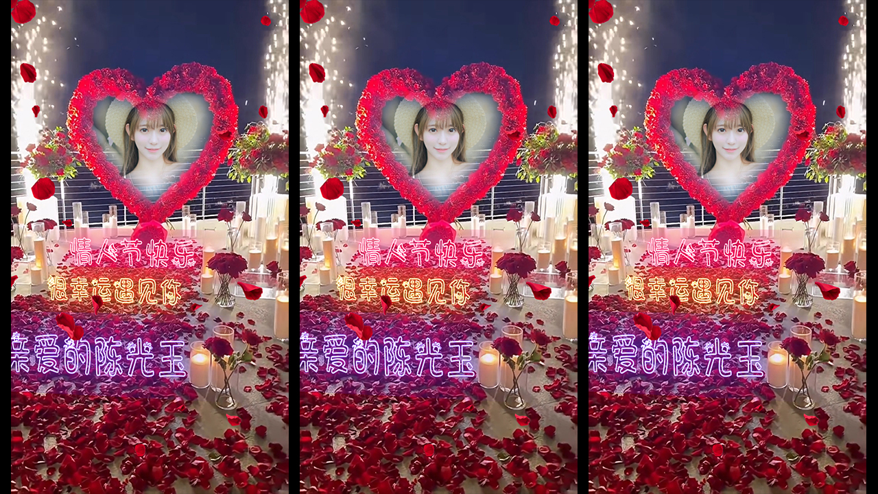 157玫瑰花瓣爱心